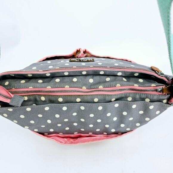 Matilda Jane Over The Moon Messenger Floral Diaper Bag & Pad Gray Teal - Picture 6 of 16